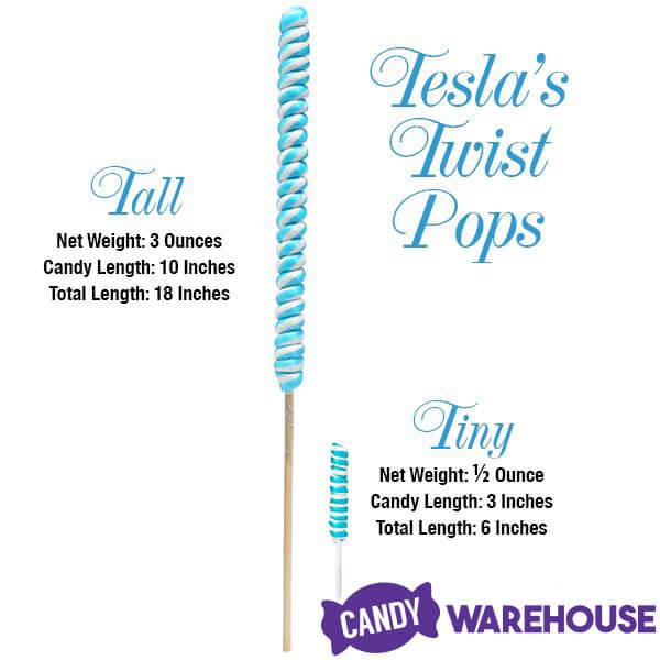 Tesla's Tremendously Tall 3-Ounce Twist Pops - Cherry: 12-Piece Box - Candy Warehouse