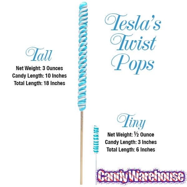 Tesla's Tremendously Tall 3-Ounce Twist Pops - Orange: 12-Piece Box - Candy Warehouse