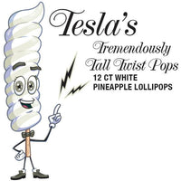 Tesla's Tremendously Tall 3-Ounce Twist Pops - Pineapple: 12-Piece Box - Candy Warehouse