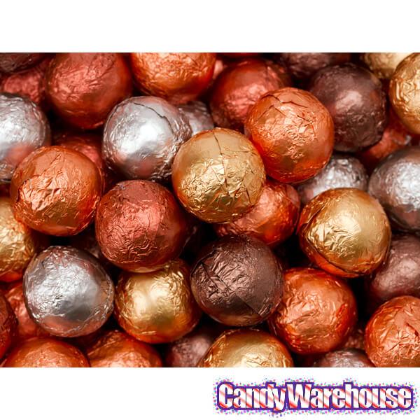 Thompson Autumn Colors Foiled Milk Chocolate Balls: 5LB Bag - Candy Warehouse