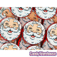 Thompson Foiled Crispy Milk Chocolate Santa Faces 1.5-Ounce Mesh Bags: 30-Piece Tub - Candy Warehouse