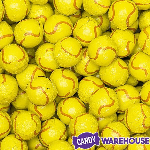 Thompson Foiled Milk Chocolate Tennis Balls: 5LB Bag - Candy Warehouse