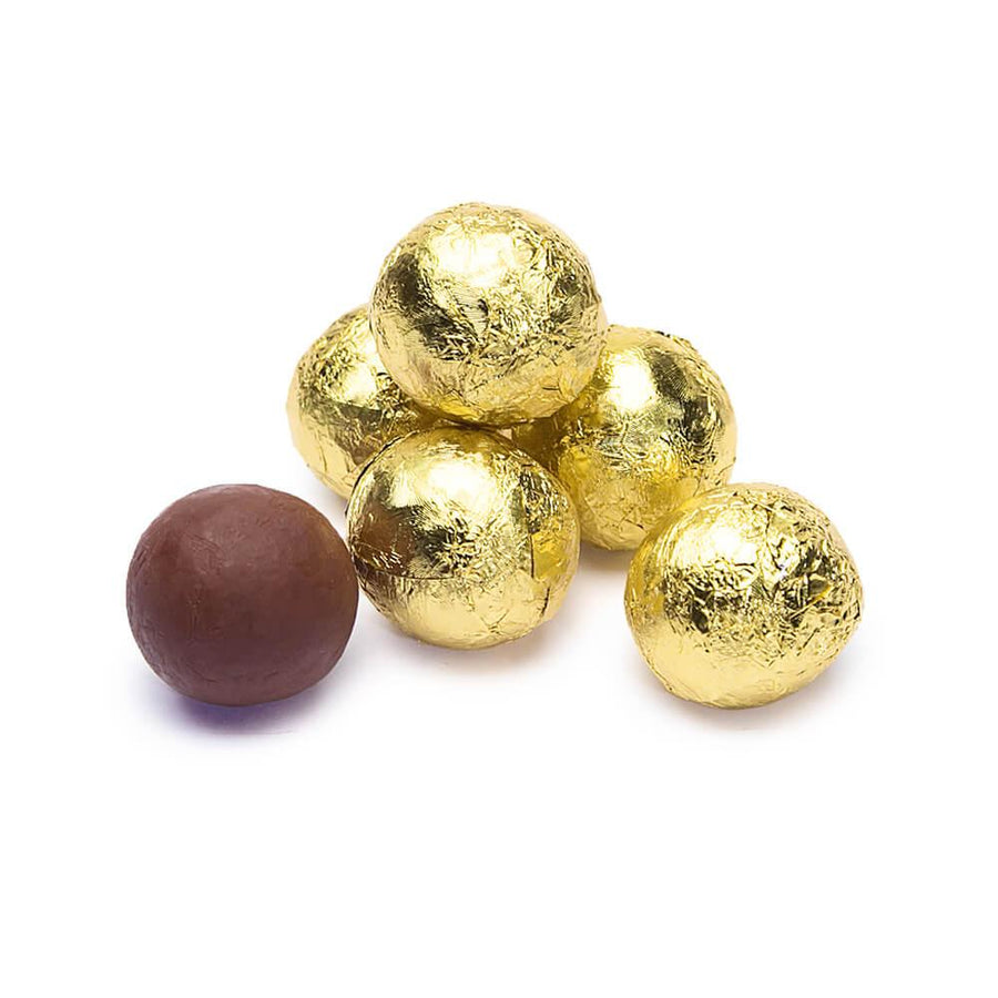 Thompson Gold Foiled Milk Chocolate Balls: 5LB Bag - Candy Warehouse