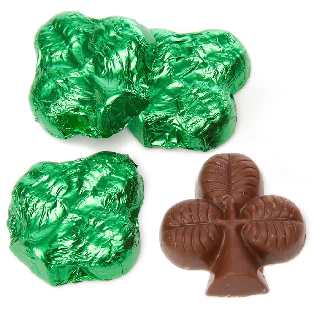 Thompson Green Foiled Milk Chocolate Shamrocks: 5LB Bag - Candy Warehouse