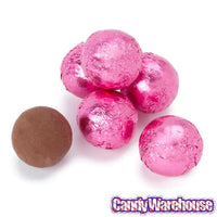 Thompson Pink Foiled Milk Chocolate Balls: 5LB Bag - Candy Warehouse