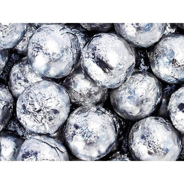 Thompson Silver Foiled Milk Chocolate Balls: 5LB Bag - Candy Warehouse