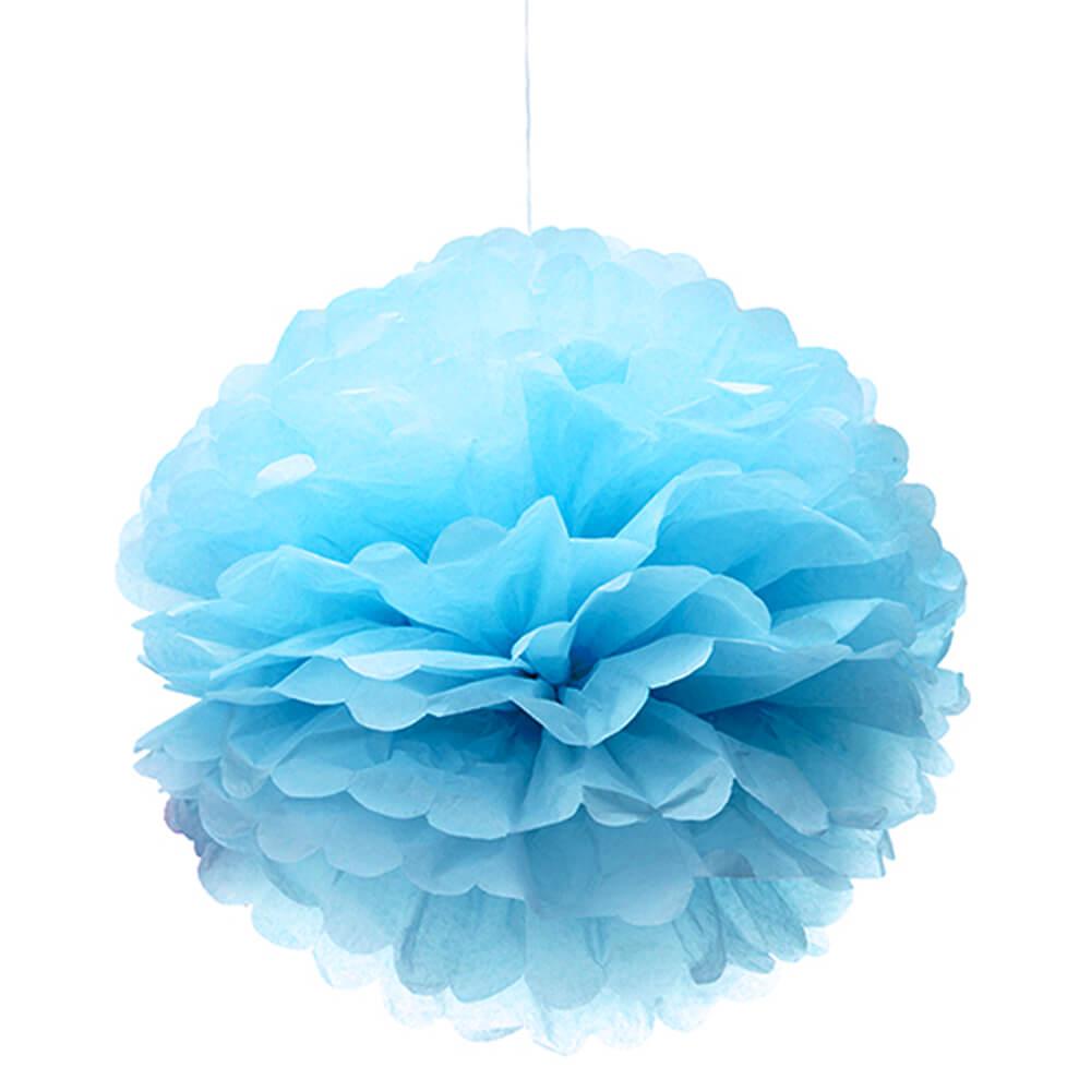 Tissue Paper 14-Inch Pom Pom - Light Blue - Candy Warehouse