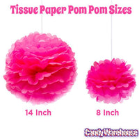Tissue Paper 8-Inch Pom Pom - Hot Pink - Candy Warehouse