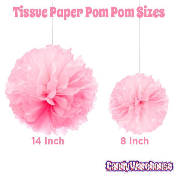 Tissue Paper 8-Inch Pom Pom - Light Pink - Candy Warehouse