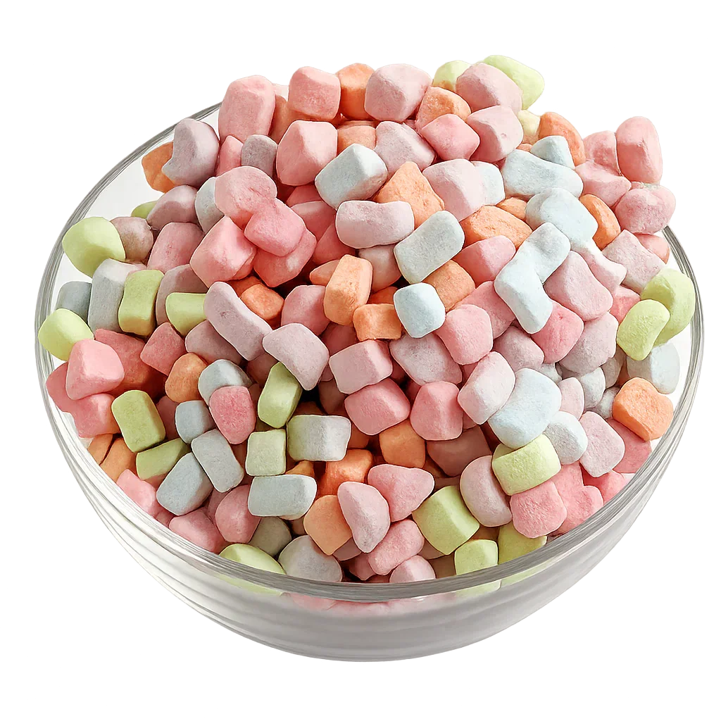 Mini Rainbow Dehydrated Marshmallows: 8-Pound Case