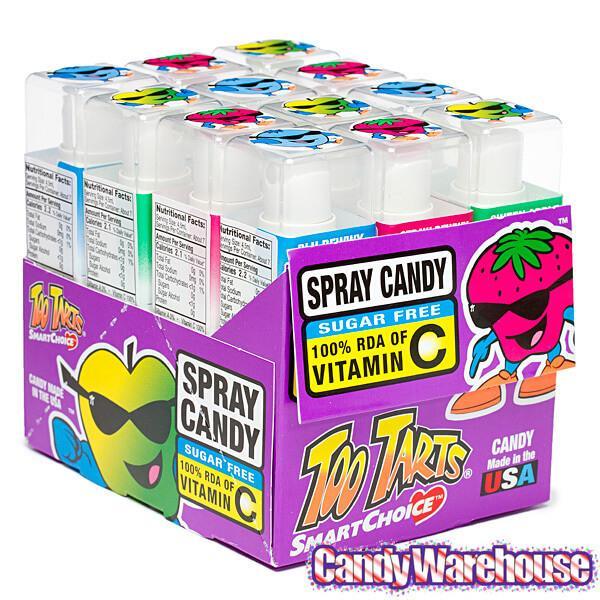 Too Tarts Sweet and Sour Blast Candy Spray Bottles: 12-Piece Display - Candy Warehouse