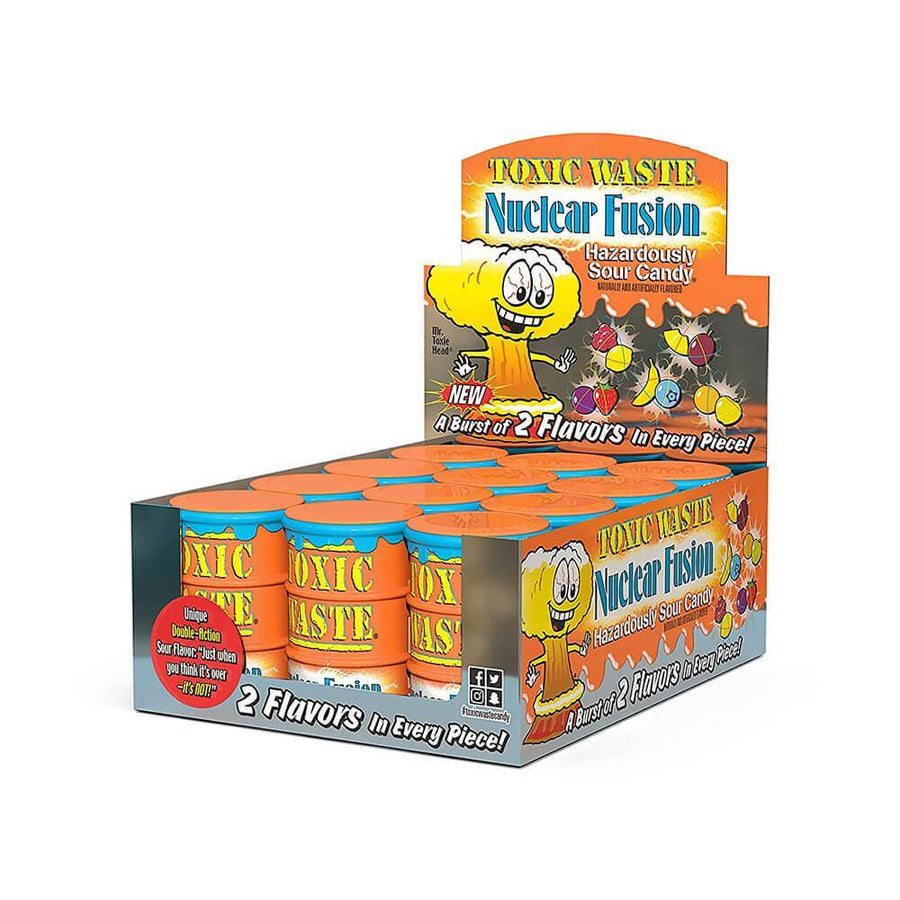Toxic Waste Nuclear Fusion Sour Candy Drums: 12-Piece Box - Candy Warehouse