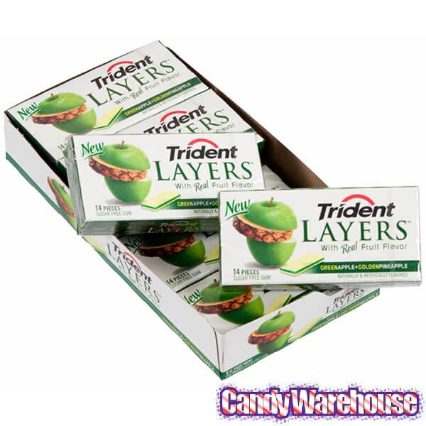 Trident Layers Gum Packs - Green Apple & Pineapple: 8-Piece Box - Candy Warehouse