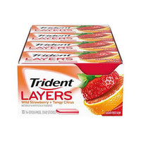 Trident Layers Gum Packs - Strawberry & Citrus: 10-Piece Box - Candy Warehouse