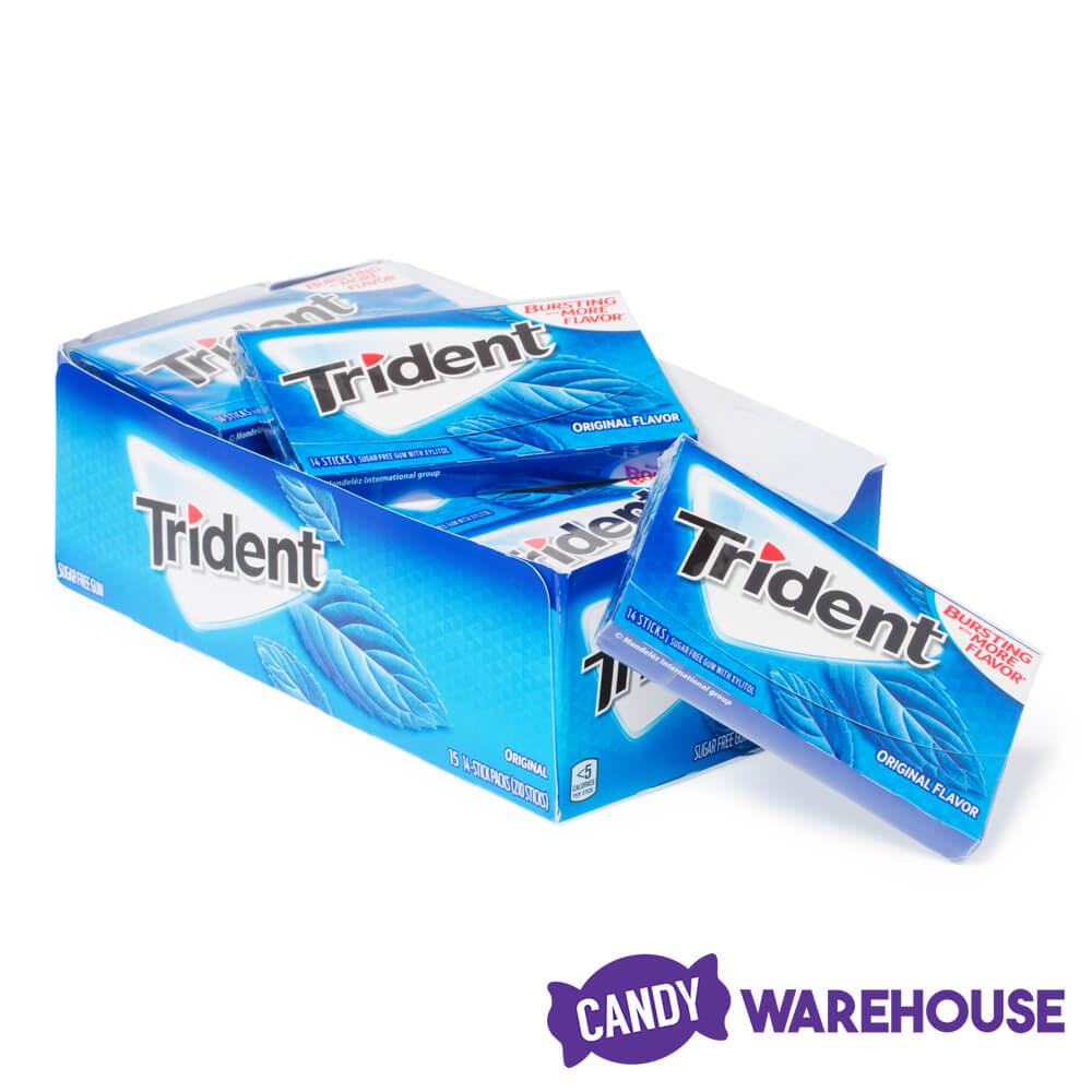 Trident Original Flavor Sugar Free Gum: 15-Piece Box - Candy Warehouse