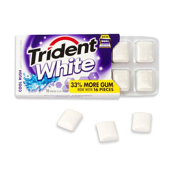 Trident White Cool Rush Sugar Free Gum Packs: 9-Piece Box - Candy Warehouse