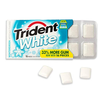Trident White Wintergreen Sugar Free Gum Packs: 9-Piece Box - Candy Warehouse
