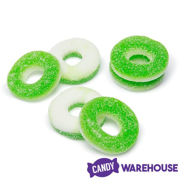 Trolli Apple O's Green Apple Gummy Rings Candy: 3LB Box - Candy Warehouse