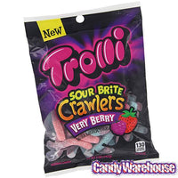 Trolli Sour Brite Crawlers Gummy Worms Candy - Very Berry: 3.75LB Box - Candy Warehouse