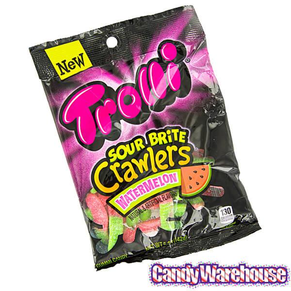 Trolli Sour Brite Crawlers Gummy Worms Candy - Watermelon: 3.75LB Box - Candy Warehouse