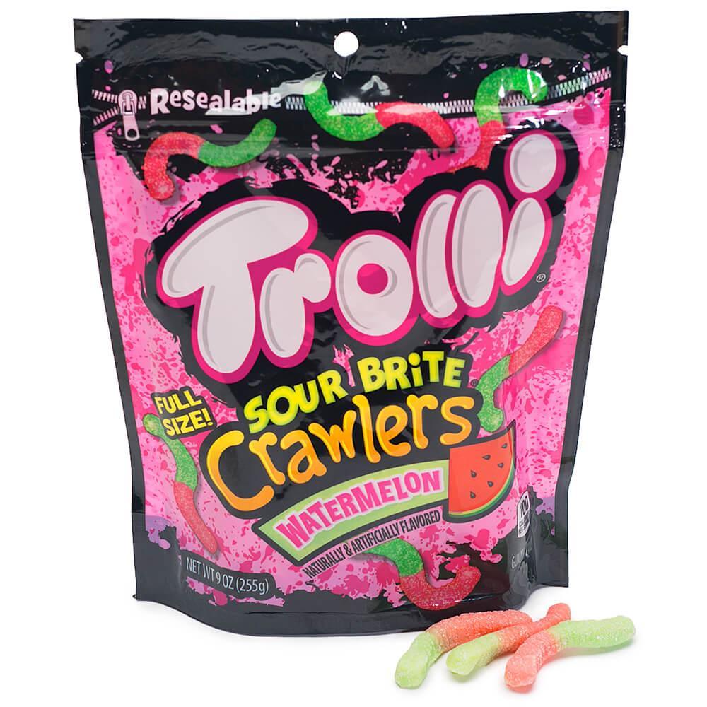 Troli Rip Off Candy Trolli Sour Brite Crawlers Gummy Worms - Watermelon: 9-Ounce Bag ...