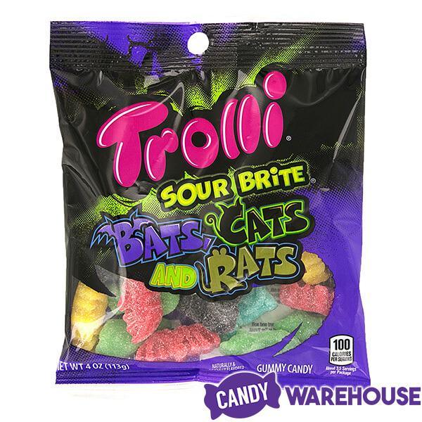 Trolli Sour Brite Gummy Bats, Cats, and Rats: 3LB Box - Candy Warehouse