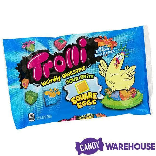 Trolli Sour Brite Square Eggs Gummy Candy 9.5Ounce Bag Candy Warehouse