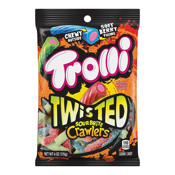 Trolli Twisted Sour Brite Crawlers Gummy Candy: 3LB Box - Candy Warehouse