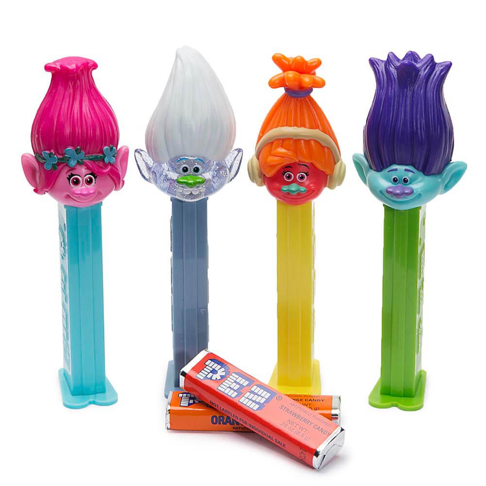 Trolls PEZ Candy Packs: 12-Piece Display - Candy Warehouse