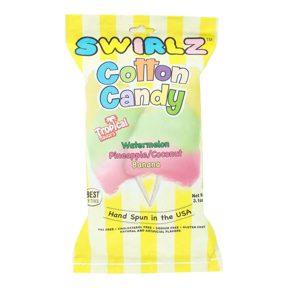 Tropical Swirlz Cotton Candy: 12-Piece Box | Candy Warehouse