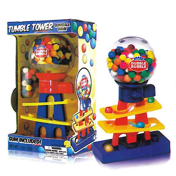 Tumble Tower Gumball Machine Bank with Gumballs - Candy Warehouse