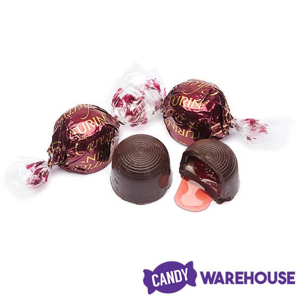 Turin Brandy Liquor Filled Dark Chocolate Cherries: 20-Piece Tube - Candy Warehouse