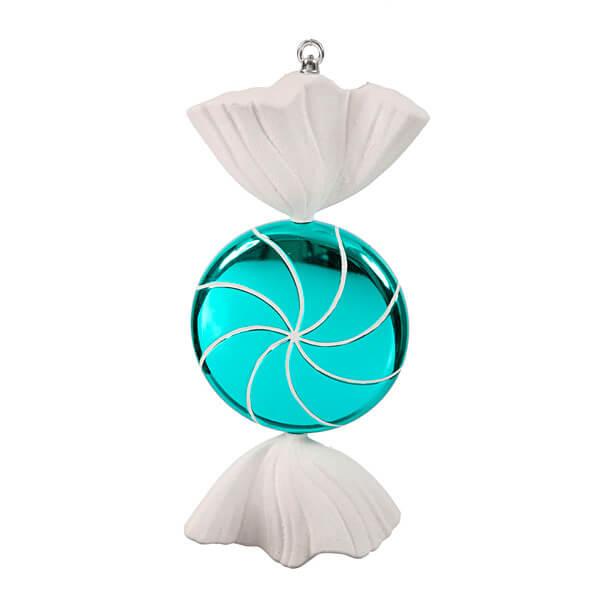 Turquoise Blue Swirl Candy Ornament - 18.5 Inch - Candy Warehouse