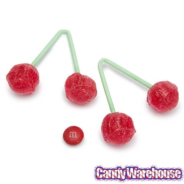 Twin Cherry Lollipops: 48-Piece Tub - Candy Warehouse