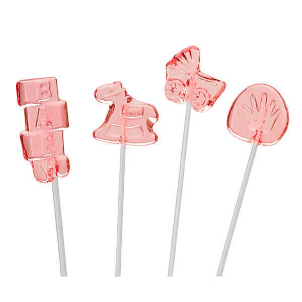 Twinkle Candy Baby Shower Lollipops - Pink: 60-Piece Bag - Candy Warehouse