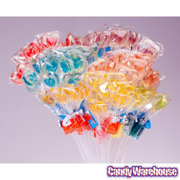 Twinkle Candy Two-Tone Hearts Lollipops: 120-Piece Bag - Candy Warehouse
