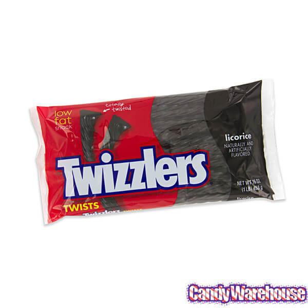 Twizzlers Black Licorice Twists: 16-Ounce Bag - Candy Warehouse