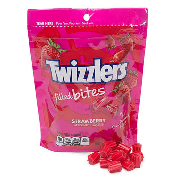 Twizzlers Licorice Filled Bites - Strawberry: 8-Ounce Bag - Candy Warehouse