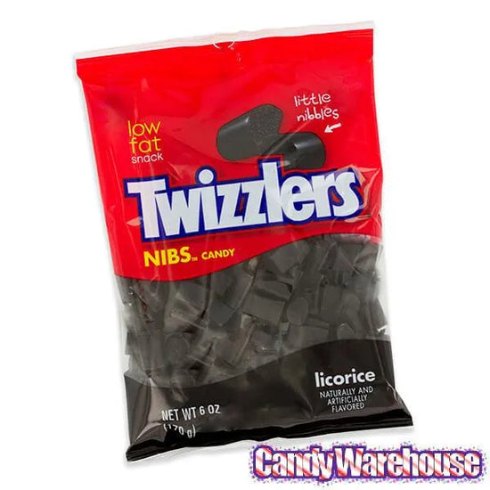 Twizzlers Nibs Licorice Bits Black 4.5LB Case Candy Warehouse