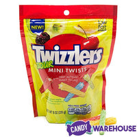 Twizzlers Sour Mini Twists Licorice Candy: 8-Ounce Bag - Candy Warehouse