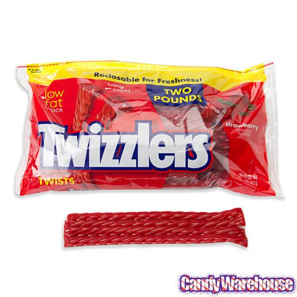 Twizzlers Strawberry Licorice Twists: 32-Ounce Reclosable Bag - Candy Warehouse