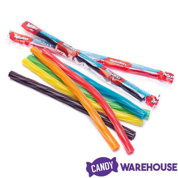 Twizzlers Twists Rainbow Candy Straws - Wrapped: 105-Piece Tub - Candy Warehouse