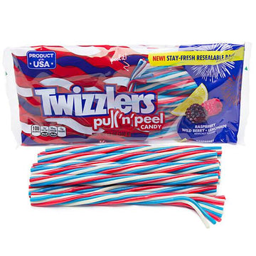 Twizzlers USA Pull-n-Peel Licorice Twists: 12-Ounce Bag - Candy Warehouse