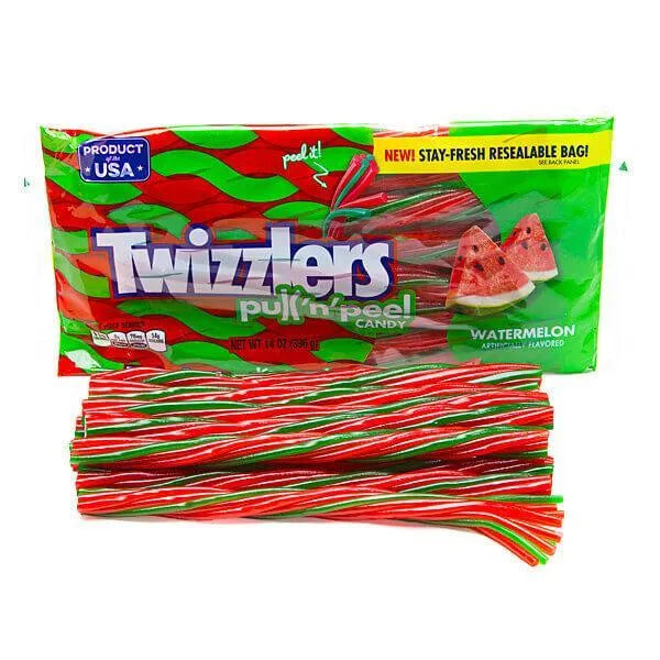 Twizzler Rope Twizzlers Watermelon Pull-n-Peel Licorice Twists: 14-Ounce Bag – Candy ...