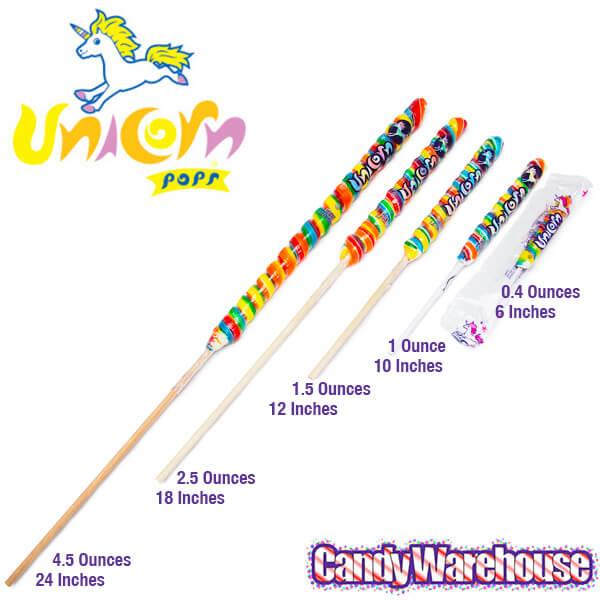 Unicorn Pops 0.4-Ounce Twist Suckers - Rainbow: 48-Piece Box - Candy Warehouse