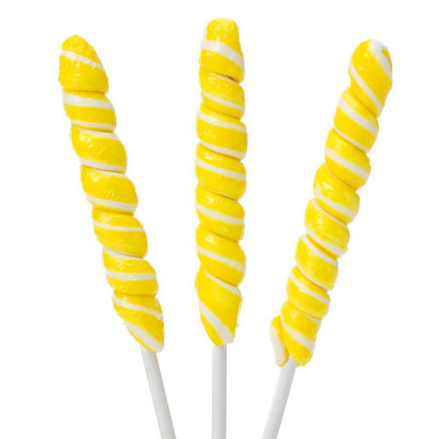 Unicorn Pops Twist Suckers - Yellow: 24-Piece Jar - Candy Warehouse