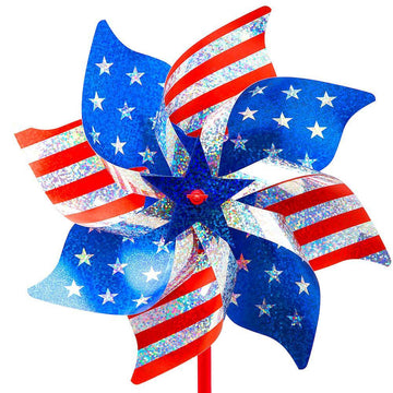 USA Stars and Stripes Pinwheel Spinners - 8 Inch: 8-Piece Box - Candy Warehouse