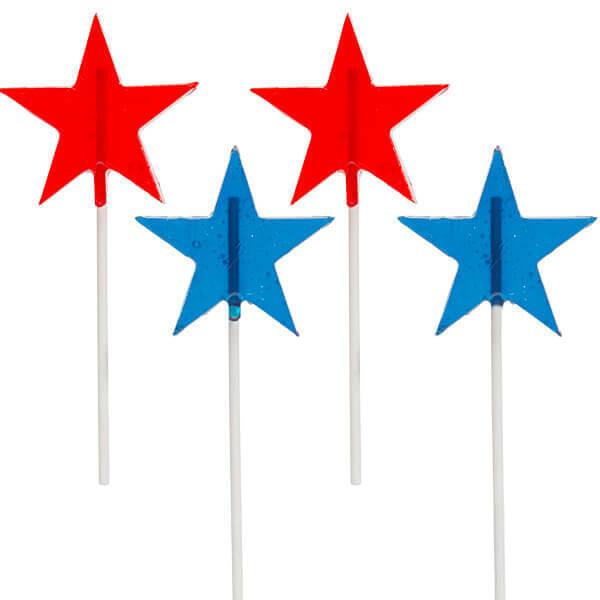 USA Stars Hard Candy Lollipops: 12-Piece Pack - Candy Warehouse