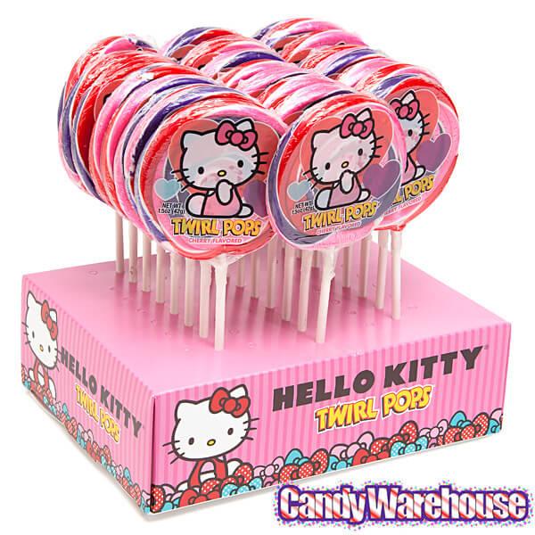 Valentine Hello Kitty Swirl 1.5-Ounce Twirl Pops: 24-Piece Display - Candy Warehouse