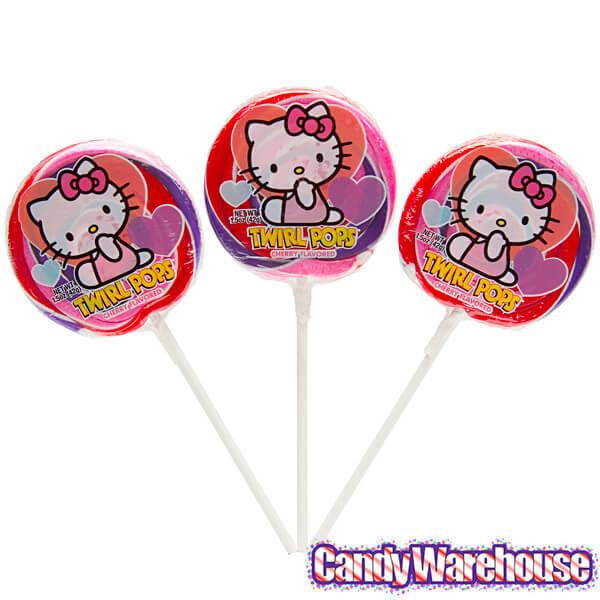 Valentine Hello Kitty Swirl 1.5-Ounce Twirl Pops: 24-Piece Display - Candy Warehouse